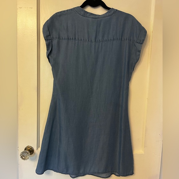 Want and Need Chambray Lace Up Dress - Picture 3 of 6